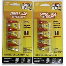 NEW 2x Lot Pack The original Super Glue SuperGlue Single Use Mini .5gram 8x Tube
