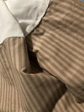 Crown Craft Two-Tone Brown Striped Bedskirt ~54”x78” Platform 15” Drop Vintage