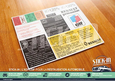 STICK-IN 9 Autocollants Stickers Engine Bay Clio Williams 16V Compartiment Moteur