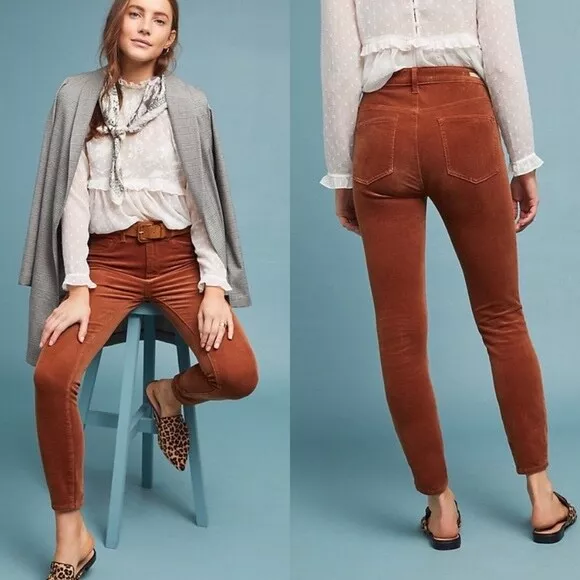 Anthropologie Pilcro Brown High Rise Skinny Corduroy Pants Sz 29 NEW