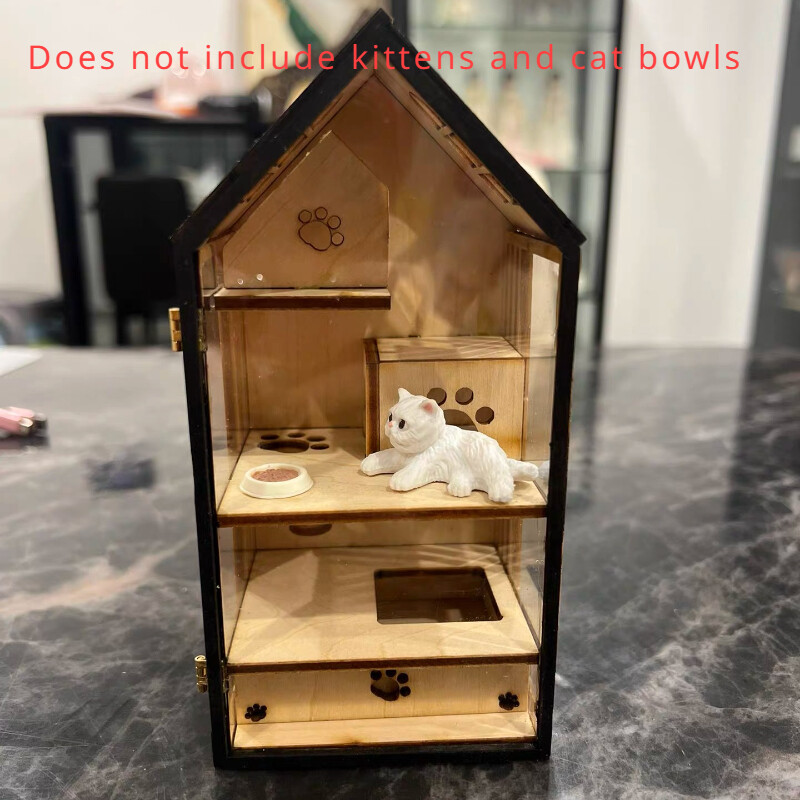 1PC 1:12 Scale Dollhouse Miniatures Furniture Cat Pet House Unfinished Accessory