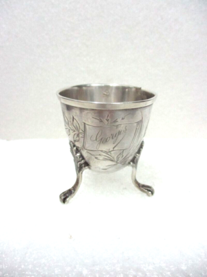 COQUETIER ARGENT MASSIF Ancien/Poinçons Ancre AF Et Blanc EUR 10,00 - FR