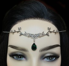 Elven Elf Princess Wiccan Pagan Medieval Silver Headpiece Circlet Goth Jewelry