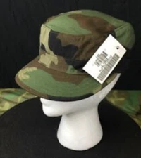 Authentic￼ Woodland Camo Cap US Military BDU Uniform Hat Hot Weather. Size 6 5/8