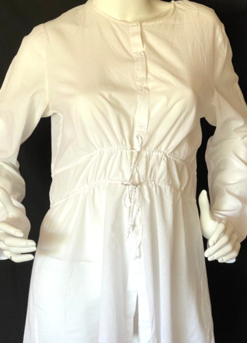 Eileen Fisher White Organic Cotton Double Tie Gath