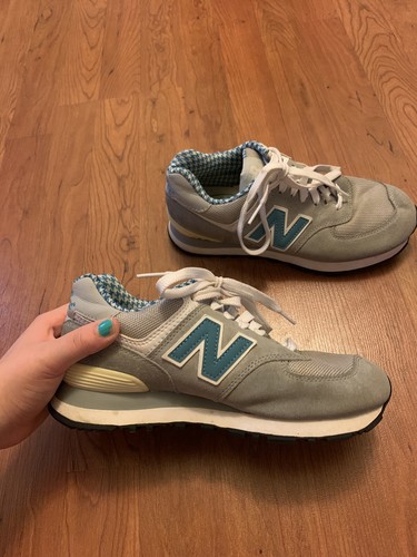 New Balance womens 574 gray and blue 