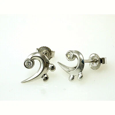 GOLDENA24 Pendientes de plata 925 notas bajas 1 par de joyas musicales Rockys