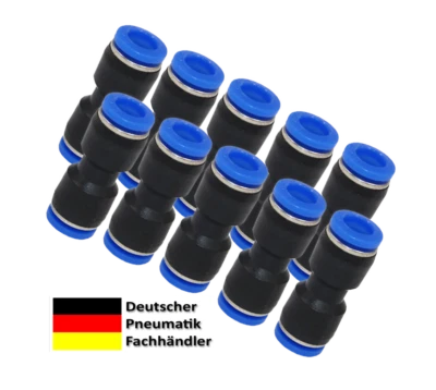 CNCTEC Pneumatik Steckverbinder Schlauchverbinder Druckluftverbinder gerade 3 bis 16mm