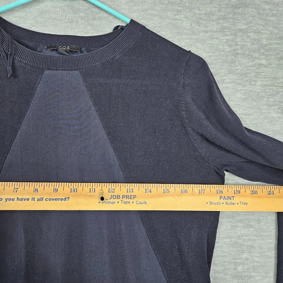 Cos женщин пеплум темно-синий длинным рукавом трикотажа сплетенный смешанные блузка размер S - Изображение 3 из 4