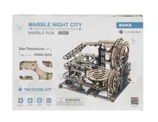 Marble Night City Marble Run Gears/Steel Balls Wood Puzzle Sealed