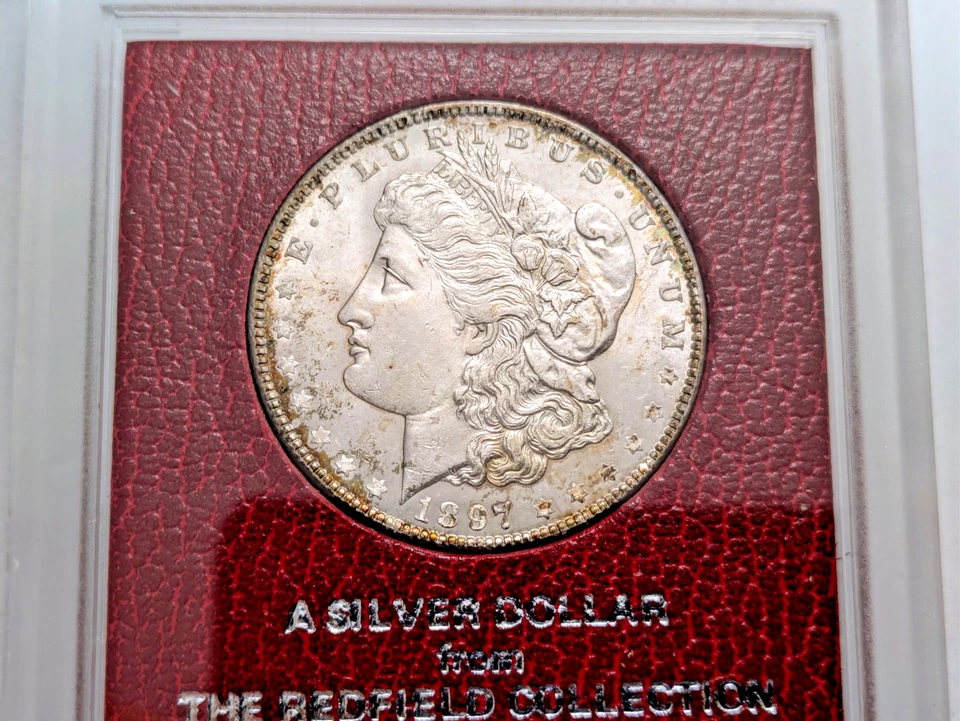1897-P Morgan Silver Dollar Redfield Collection MS Red Paramount Holder Toned - Image 3 of 4