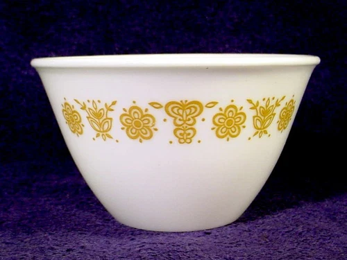 VINTAGE Corelle BUTTERFLY GOLD Open 4" SUGAR BOWL Cup BFG Milk Glass CORNINGWARE