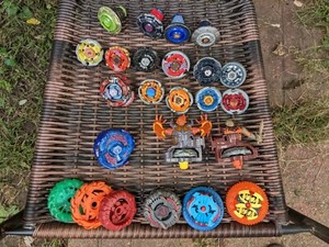 Original Byeblades Byewheelz Tornadoes Launchers Parts Stoarge Box Lot