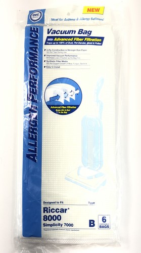 DVC Riccar 8000 Series Type B HEPA Filtration Bags, 4 Pack, Open Package - Bild 1 von 4