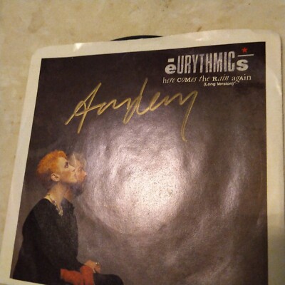 SIGNED Annie Lennox Eurythmics - Here Comes the rain again 45'' autograph