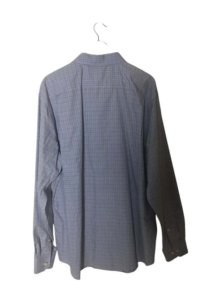 Pronto Uomo Shirt Men's Size 3 XL Tall Blue Plaid 100% Cotton Button Up - Image 2 of 4