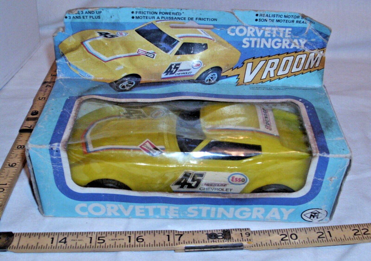 CORVETTE STINGRAY RACE CAR VROOM FRICTION MODEL TOY BOXED TM JAPAN
