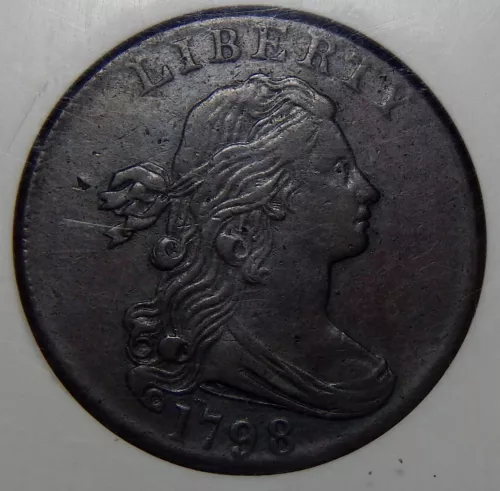 1798 2nd HAIR NGC XF45BN S-184 DRAPED BUST LARGE CENT