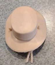 1960's-70's Auth/Orig Marx Johnny West Janice Josie Flat Top Hat w/ Chin Strap