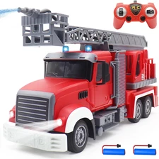 9 CH Remote Control Fire Truck, Rc Fire Truck Toy, Fire Truck with Lights Workin