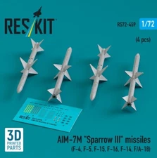Reskit RS72-0459 AIM-7M Sparrow III missiles F-4 F-5 F-15 F-16 F-14 F/A-18 1/72