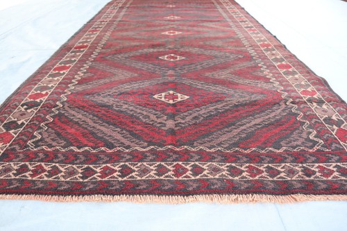 4x9 ft Antique Handmade Afghan Hallway Rug- Turkmen Boho Rug- Wide Hallway Rug - Picture 4 of 15