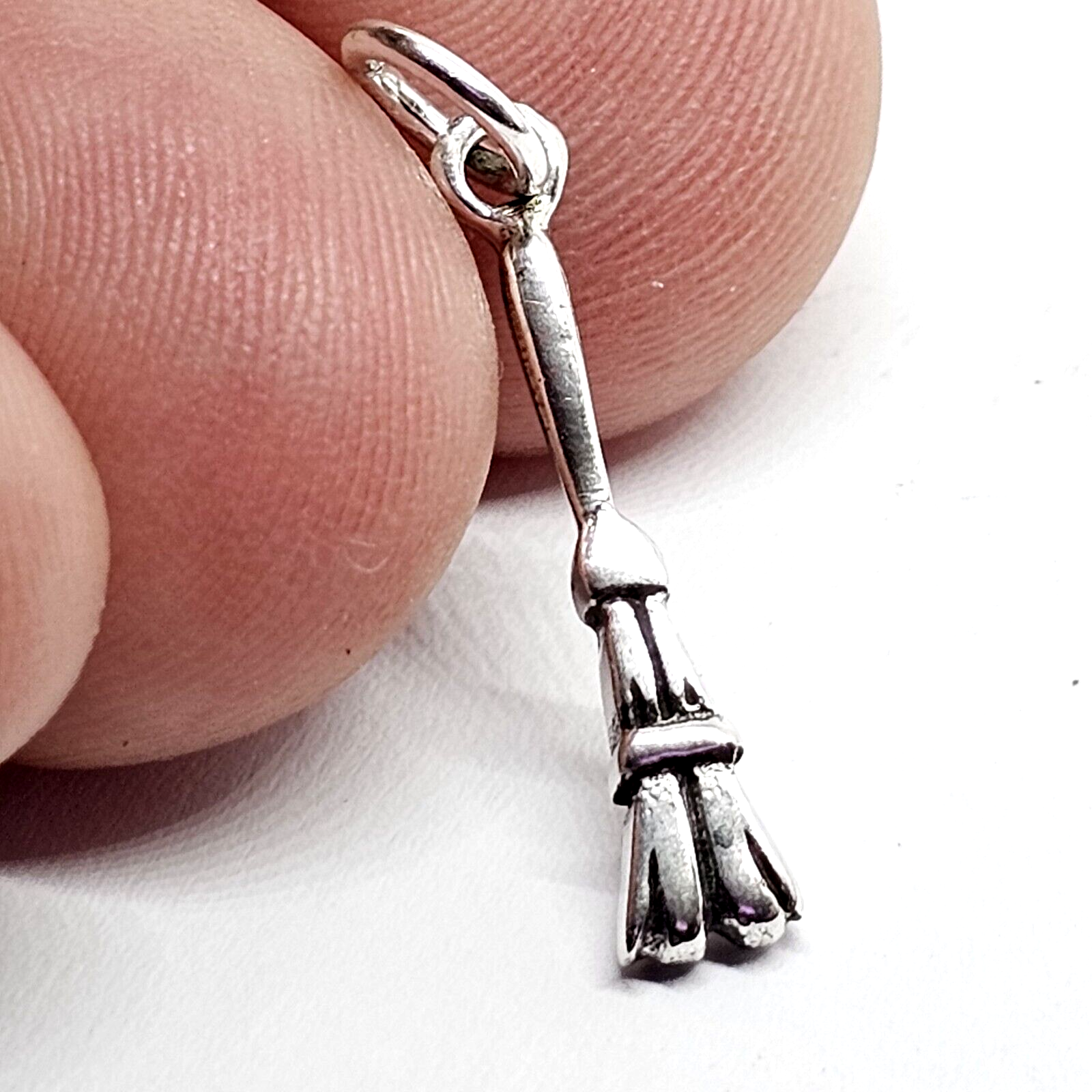 Besom Broom Broomstick Charm 925 Sterling Silver Witch Wiccan Pagan