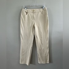 St. John Khaki Stretch Denim Pant Size 8