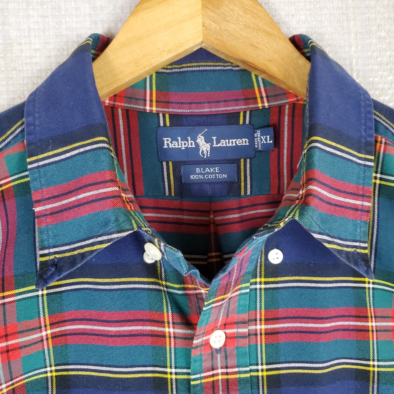 VTG POLO RALPH LAUREN Size XL Mens Button Front Shirt "Blake" Oxford Terrier image 3