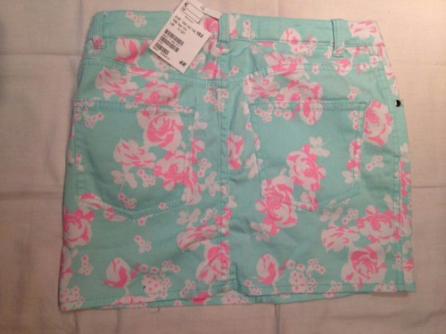 H&M - gonna celeste con fiori bianchi e rosa - taglia 11/12 anni 152 cm - NUOVA - Picture 2 of 2