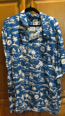 Reyn Spooner Mens RARE 3XL Los Angeles Dodgers Hawaiian Shirt Blue