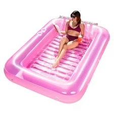 Inflatable Tanning Pool Lounger Float Inflatable Suntan Pool Floating Bed