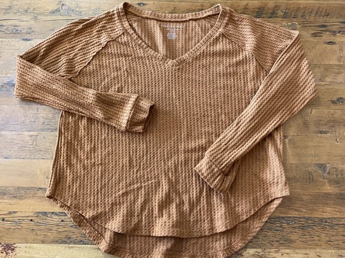 Long Sleeve Waffle T-Shirt XS 