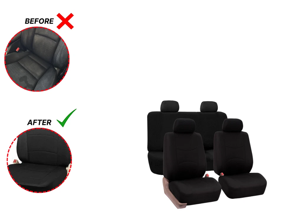 Funda de asiento de auto negra transpirable de alta calidad para todos GMC Foto 4 de 4