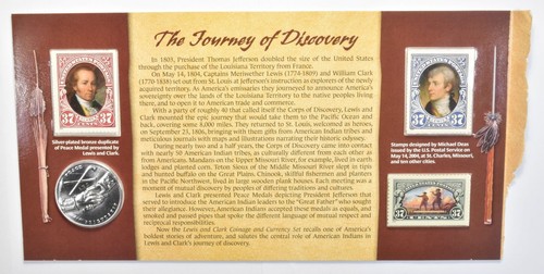 2004 Lewis and Clark The Journey of Discovery Stamps and Peace Medal