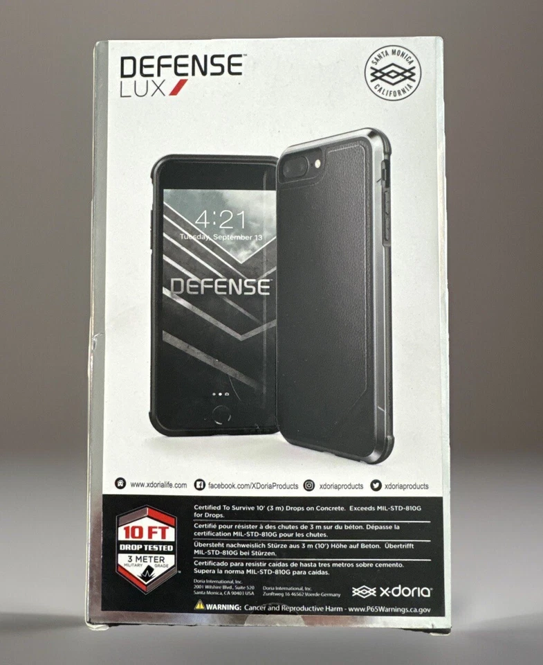 Defense Lux iPhone 8+/ 7/6s/6+ Black Case (Brand New) Sealed Never Opened - Image 2 of 3