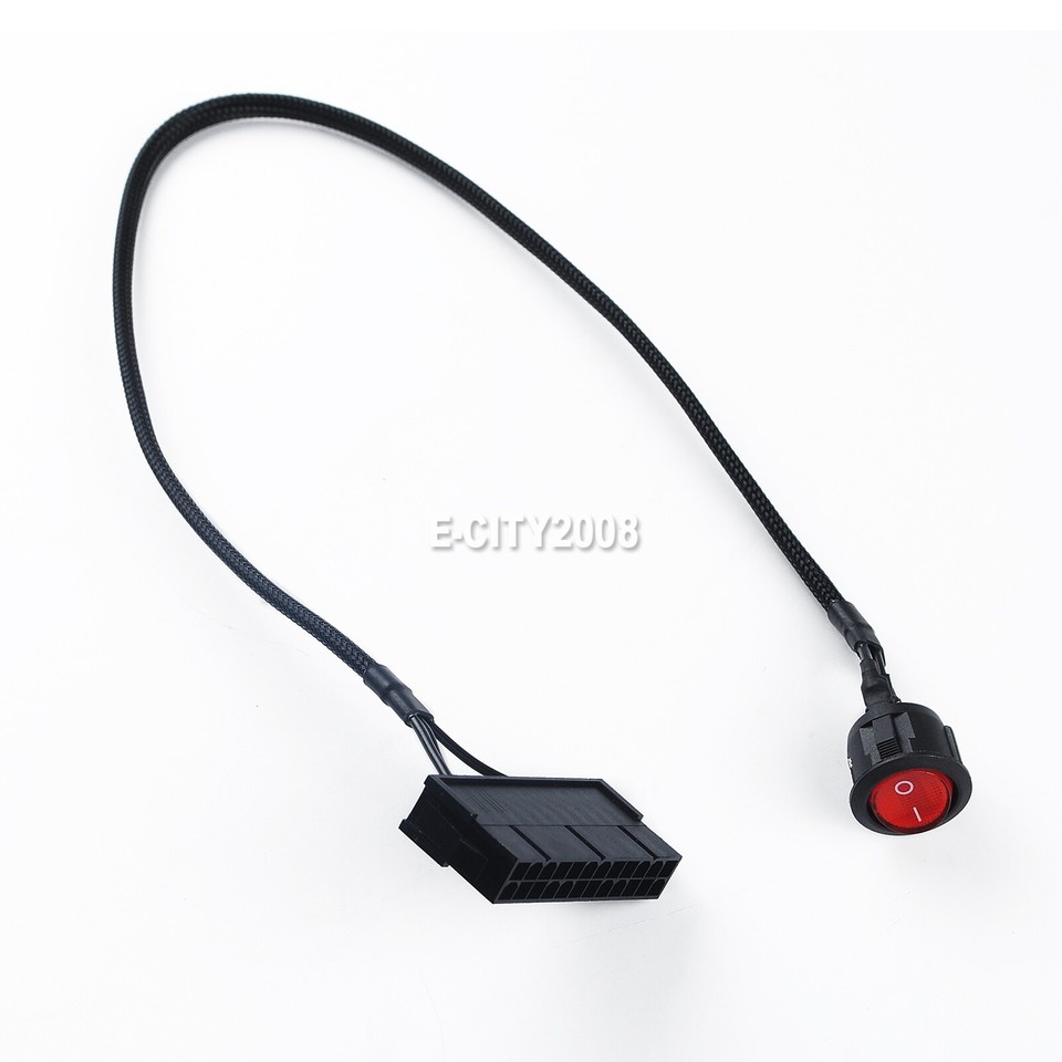 24-Pin Female ATX PSU Power Supply Starter On/Off Switch Jumper Bridge ...
