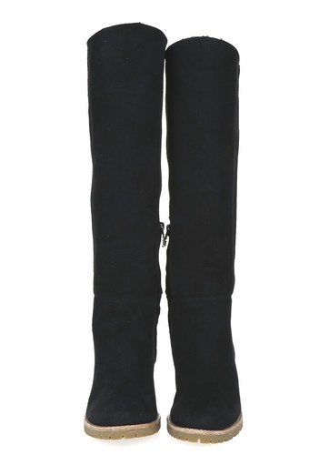 Women's COACH Keely 228780 Black Genuine Shearling Lined Wedge Boots Size 5 B - Picture 3 of 6