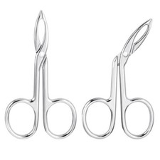 2 Pieces Tweezers Scissor Handle Straight Tip Eyebrows Tweezers Scissors Shaped