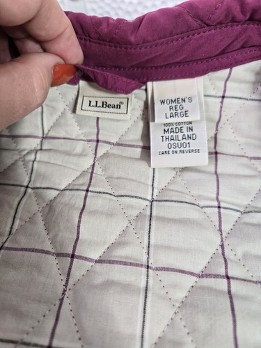 L.L Bean Women's Long Sleeve Quilted Insulated Coat Barn Chore Jacket Size Large - Picture 3 of 17