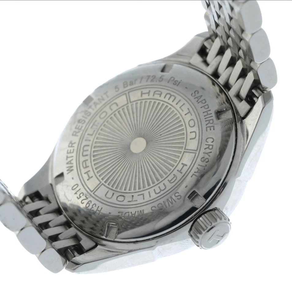 Impresionante reloj pulsera de cuarzo para damas Hamilton Valiant H392510 26 mm acero esfera mop Foto 4 de 4