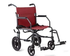 Medline Steel Transport Chair w/ 12” Wheels,