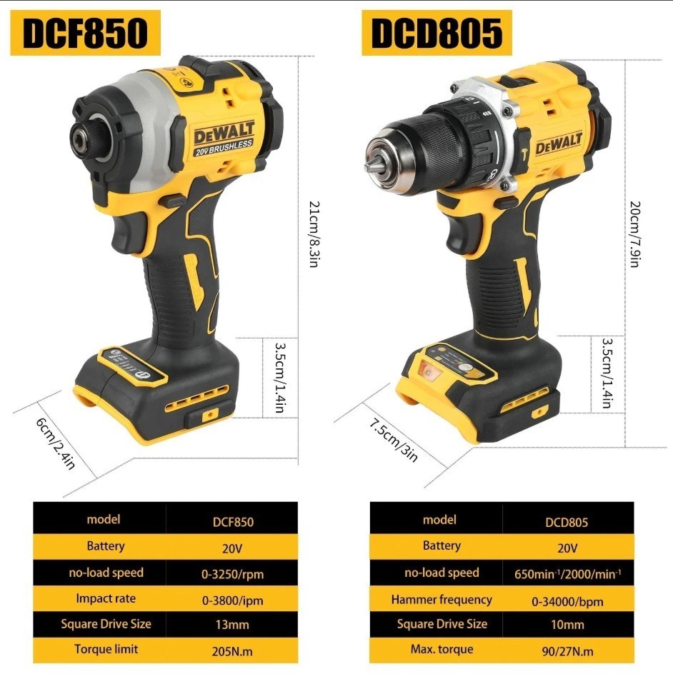 DeWalt DCF805 & DCD850 20V Max Lithium Brushless Combo Kit - Cordless Screwdrive alternate view 5