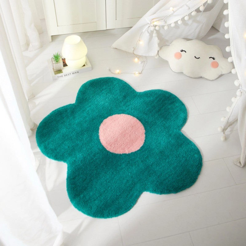 Mainstays Flower Shaped Rug, Teal