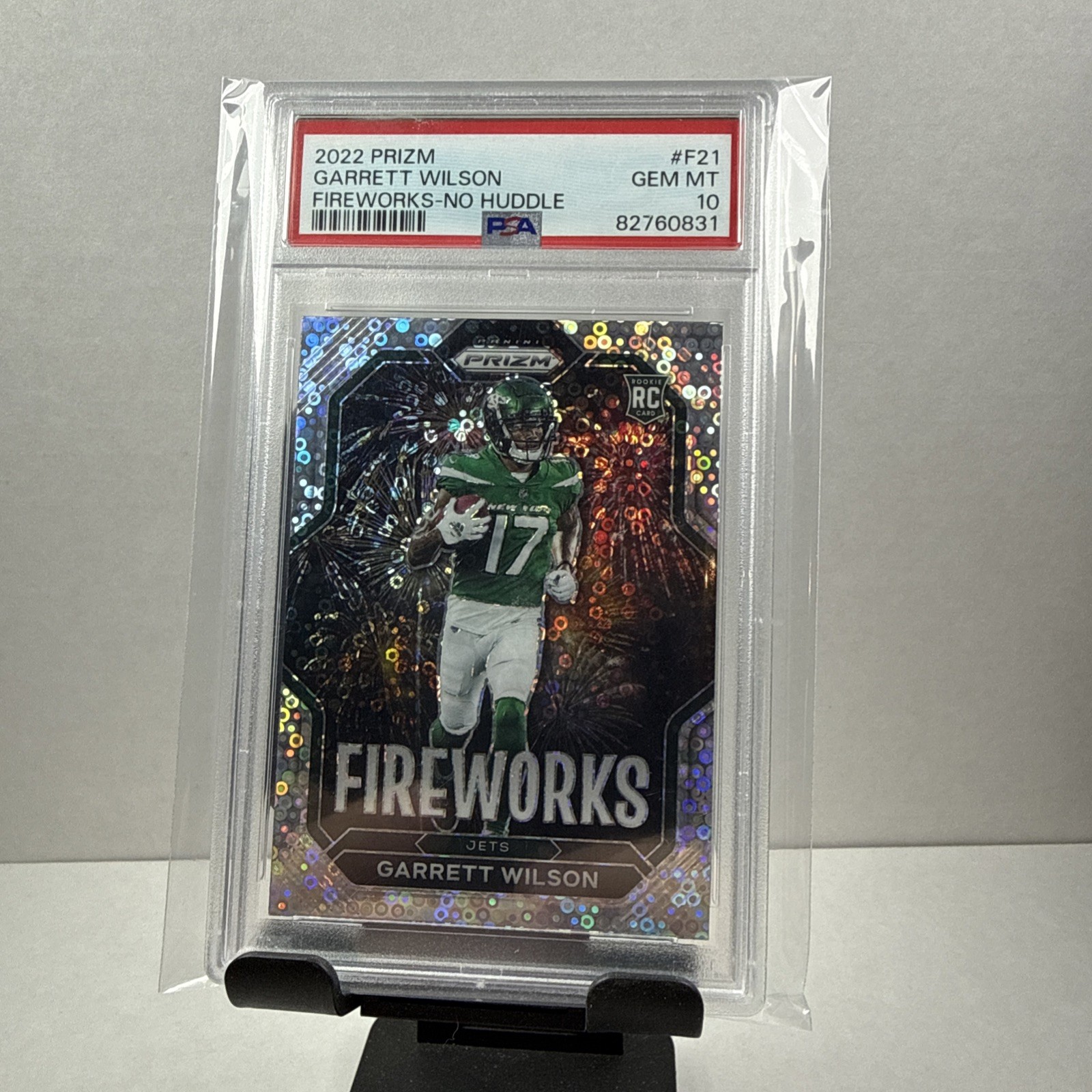 Garrett Wilson Panini Prizm Fireworks #F21 No Huddle