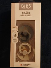 BIBS Colour Pacifier Set of 2 Natural Rubber Round Size 2 Latex Iron  Sand