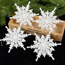 Christmas Snowflake Ornaments 3D Ice White Snowflakes Christmas DIY Crafts Hangi