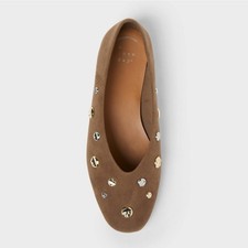 A New Day Women's Sammie Flats with Memory Foam Insole Dark Taupe 8.5