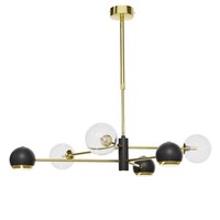 Deckenleuchte Metall Glas In Gold Schwarz G9 GU10 Modern Deckenlampe Wohnzimmer