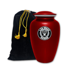 Las Vegas Raider Cremation Memorial Funeral Red Urn for Adult Ashes with Bag